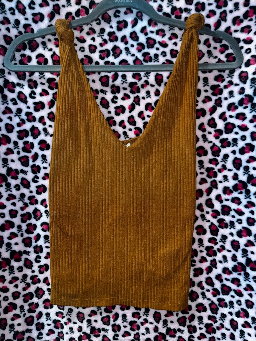 Knot Strap Ribbed Tank Top